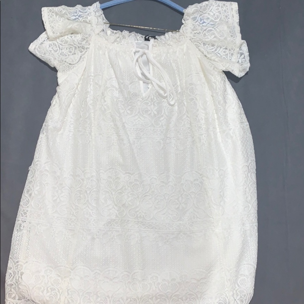 Missguided White Short Sleeve Dress